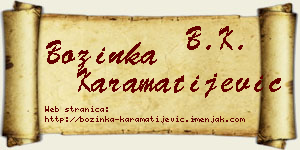 Božinka Karamatijević vizit kartica